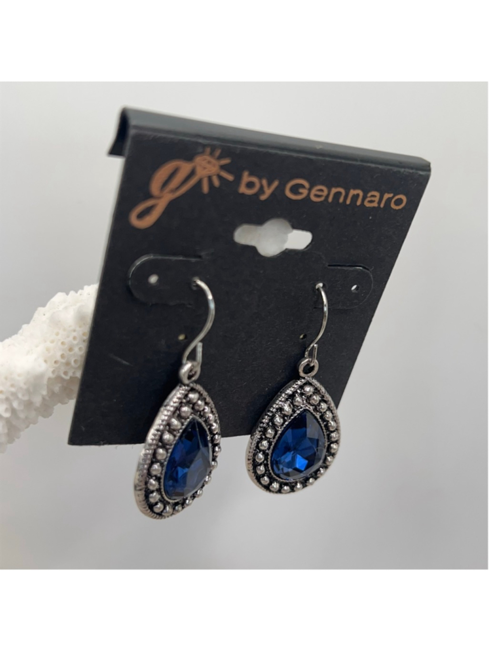 Gennaro Silver Blue Teardrop Earrings
